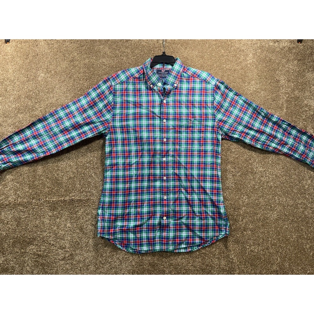 Vineyard Vines Shirt Mens Small‎ - Plaid Slim Fit Tucker Button Up Cotton